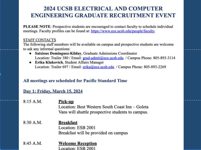 ECE 2024 Graduate Recruitment Day | Electrical and Computer 